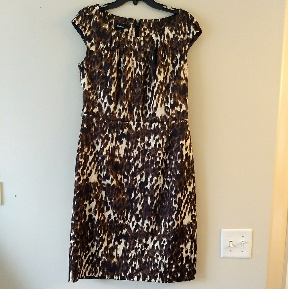 AGB Cheetah print satiny sheath dress sz 12 *3/$30 Sale*